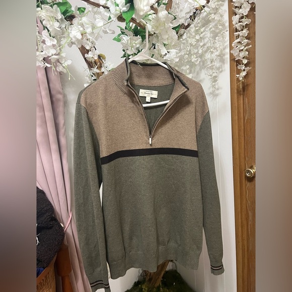 Hawker Rye Men’s Green and Brown Zip Up Sweater 🤎 - Picture 1 of 5